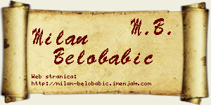 Milan Belobabić vizit kartica